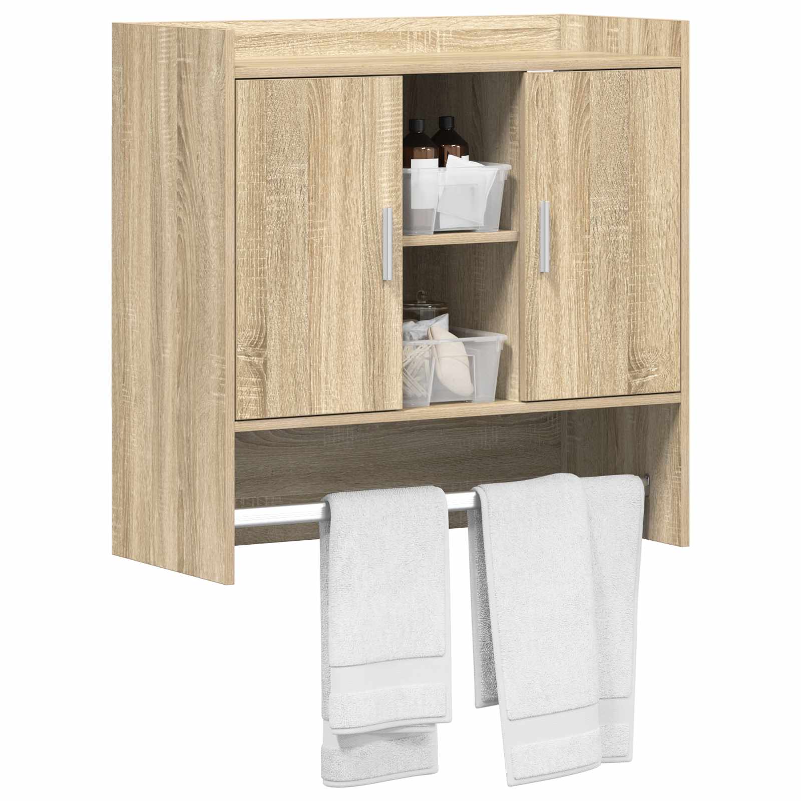 Wandplank Muurmontage Sonoma Eiken 80 x 36 x 80 cm Bewerkt hout is nu te koop bij PeponiXL, paradijselijk wonen!