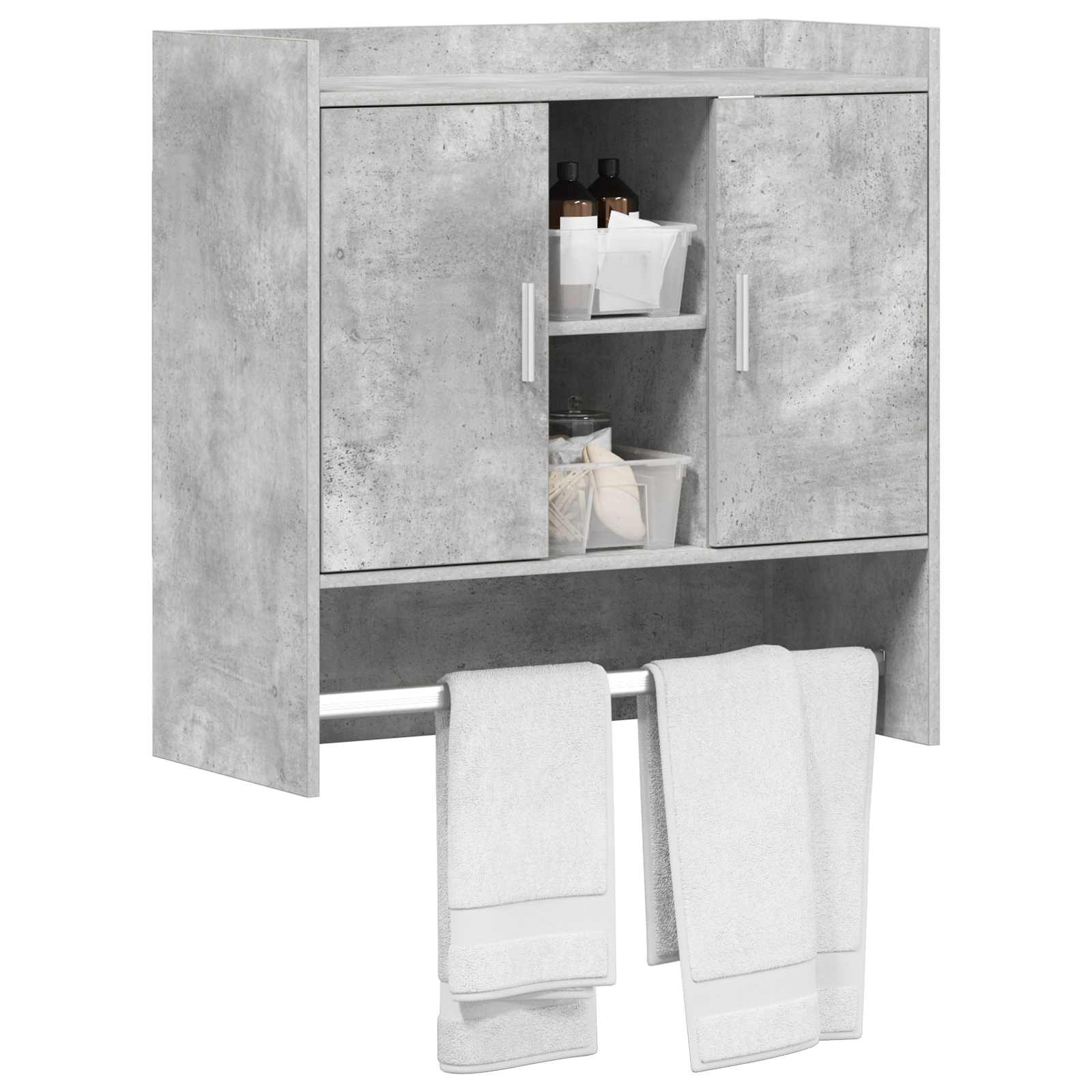 Wandplank Muurmontage Betongrijs 80 x 36 x 80 cm Bewerkt hout is nu te koop bij PeponiXL, paradijselijk wonen!