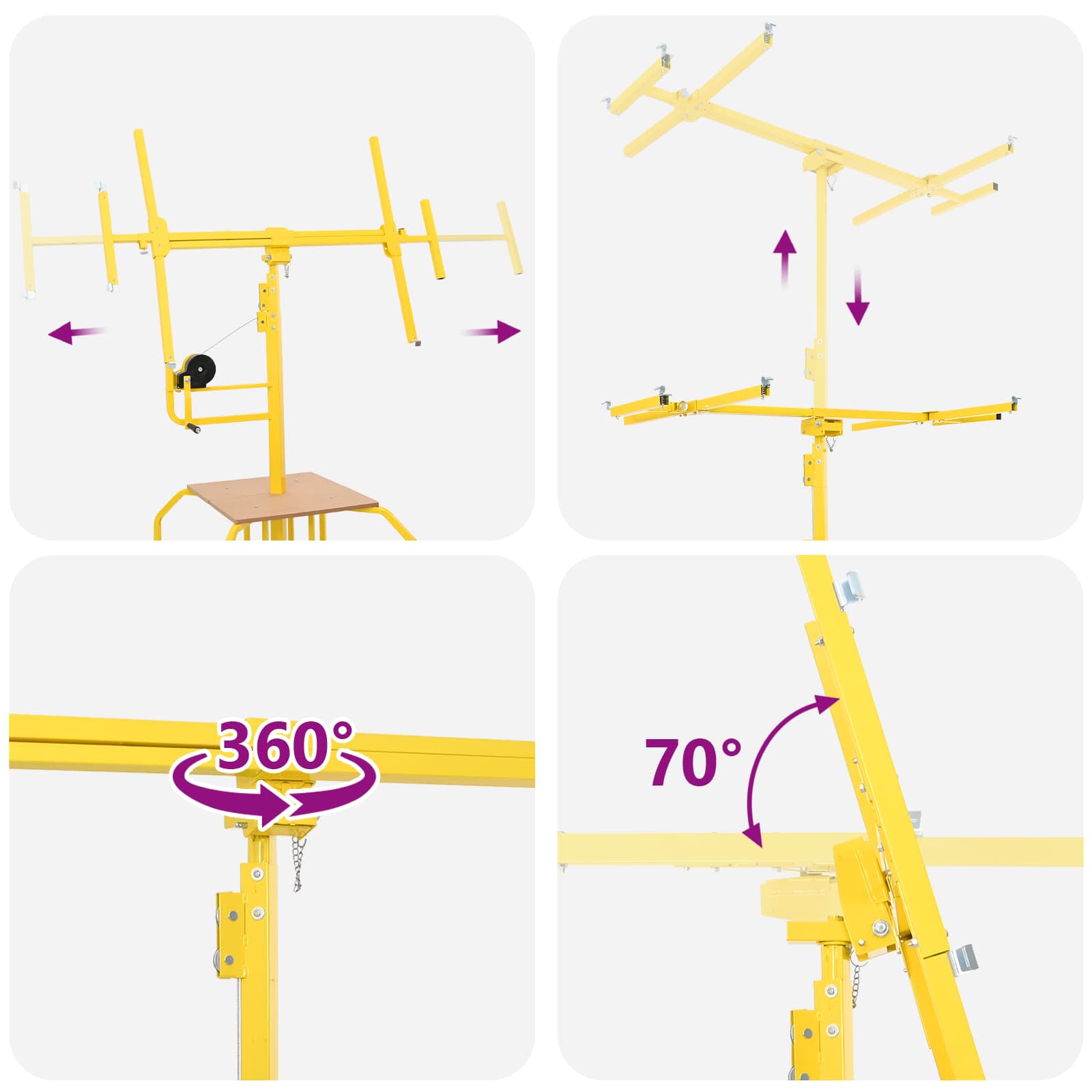Plafondplaatlifter Geel 300 x 107 x 330 cm Staal is nu te koop bij PeponiXL, paradijselijk wonen!