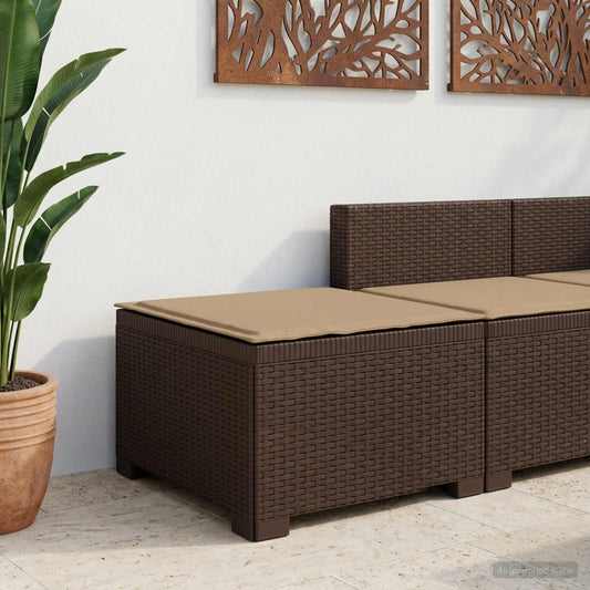 Eénpersoons Tuinbank met Kussen Rattan Look PP Bruin is nu te koop bij PeponiXL, paradijselijk wonen!