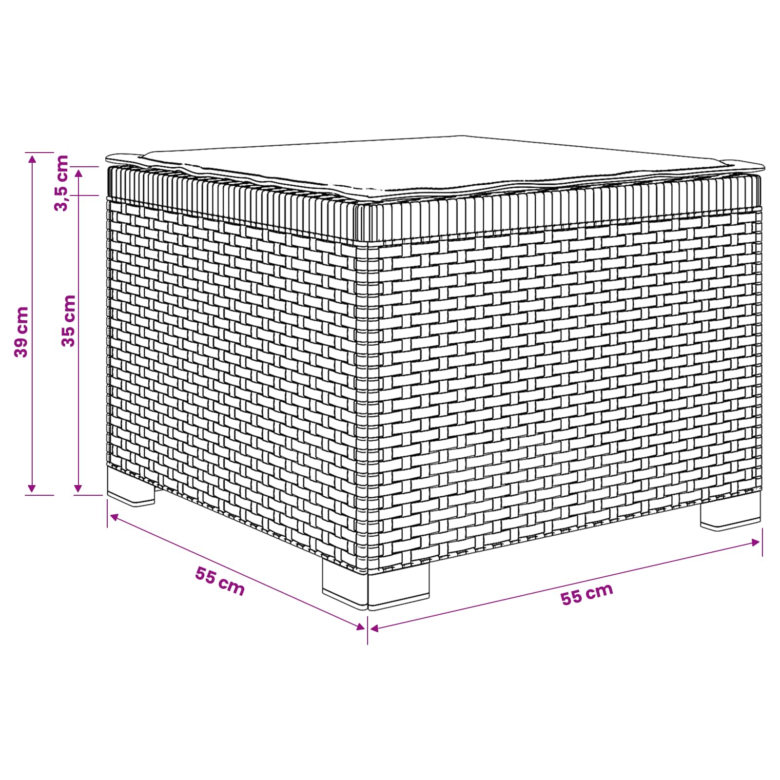Eénpersoons Tuinbank met Kussen Rattan Look PP Wit is nu te koop bij PeponiXL, paradijselijk wonen!