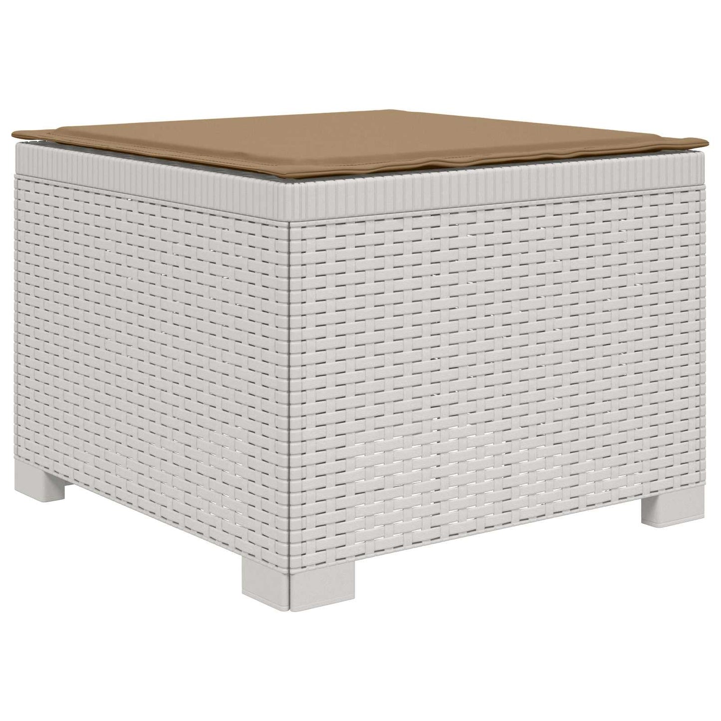 Eénpersoons Tuinbank met Kussen Rattan Look PP Wit is nu te koop bij PeponiXL, paradijselijk wonen!