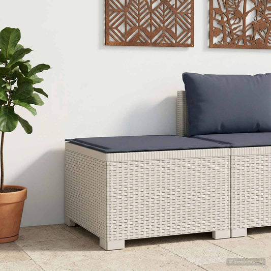Eénpersoons Tuinbank met Kussen Rattan Look PP Wit is nu te koop bij PeponiXL, paradijselijk wonen!