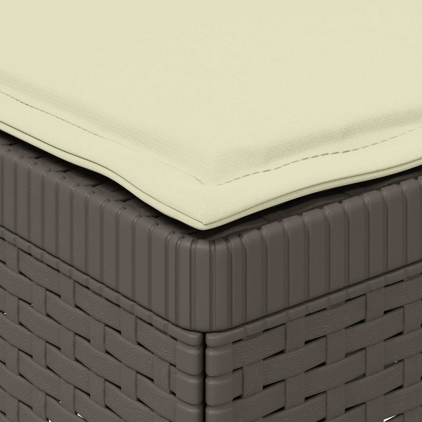 Eénpersoons Tuinbank met Kussen Rattan Look PP Lichtgrijs is nu te koop bij PeponiXL, paradijselijk wonen!