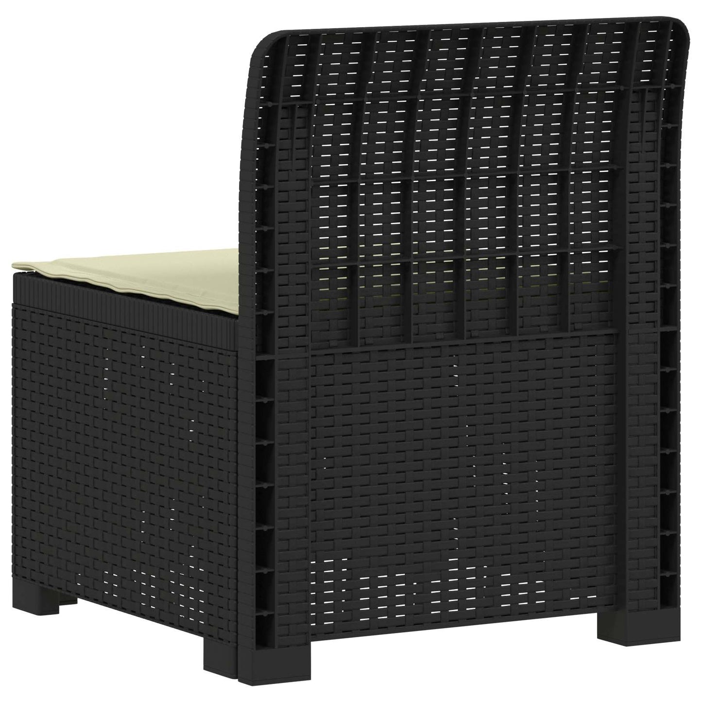 Eénpersoons Tuinbank met Kussen Rattan Look PP Antraciet is nu te koop bij PeponiXL, paradijselijk wonen!
