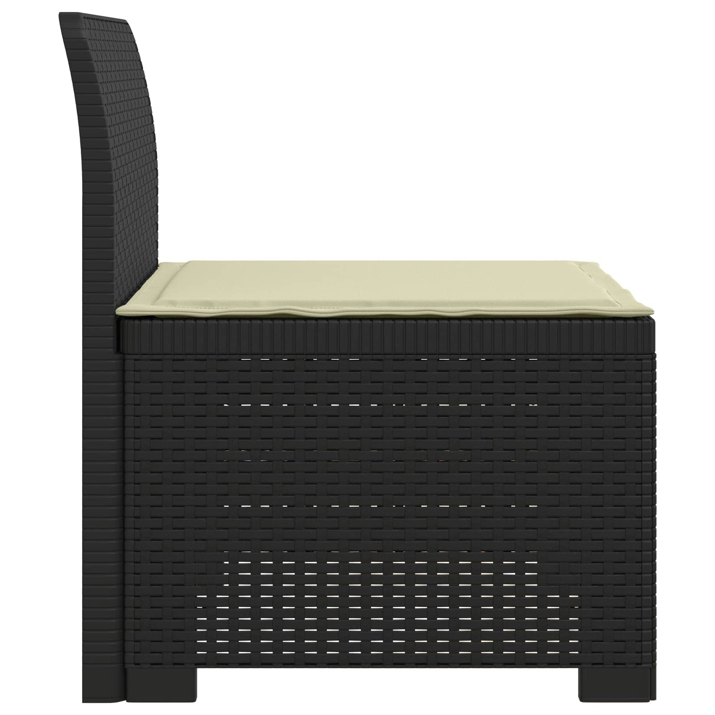 Eénpersoons Tuinbank met Kussen Rattan Look PP Antraciet is nu te koop bij PeponiXL, paradijselijk wonen!
