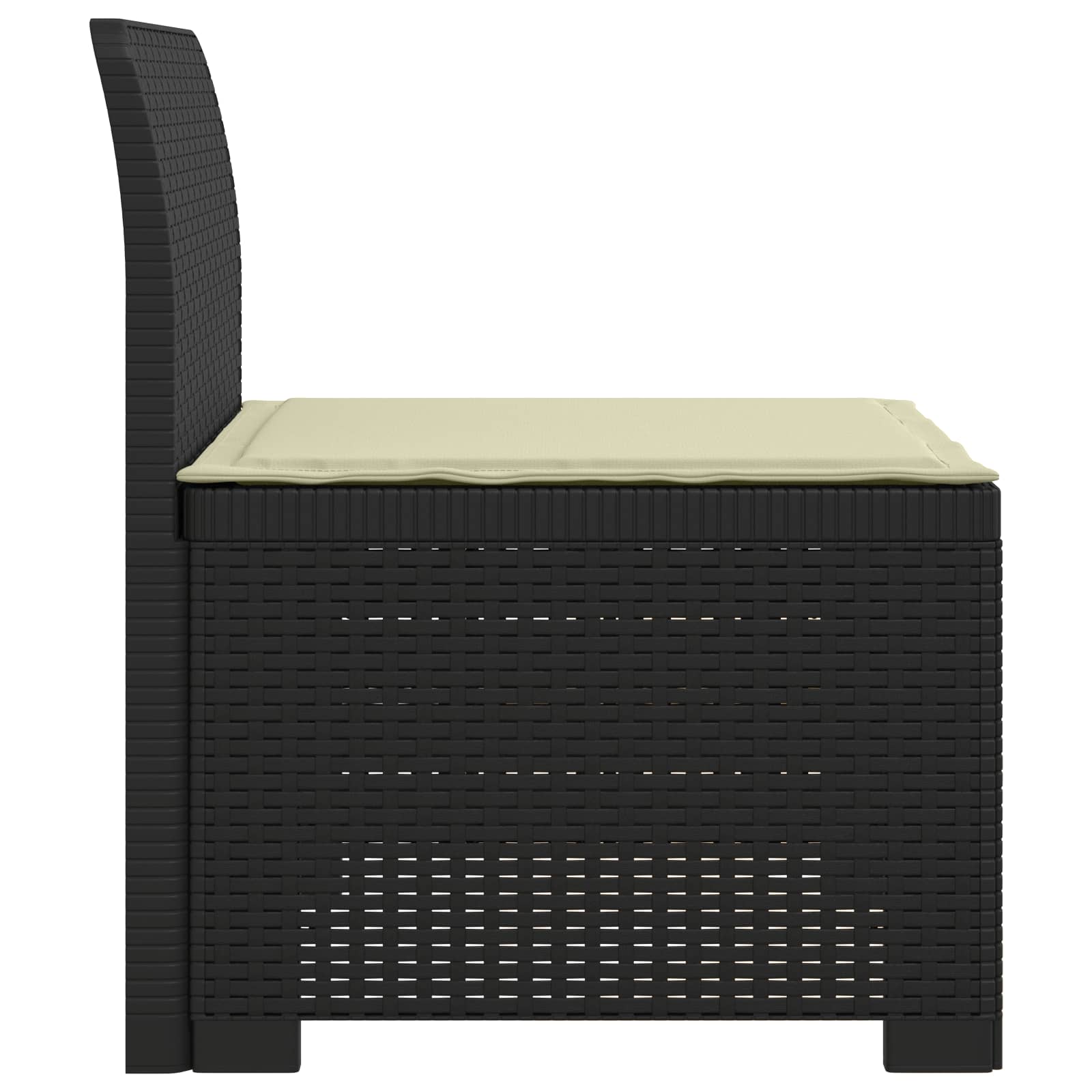 Eénpersoons Tuinbank met Kussen Rattan Look PP Antraciet is nu te koop bij PeponiXL, paradijselijk wonen!