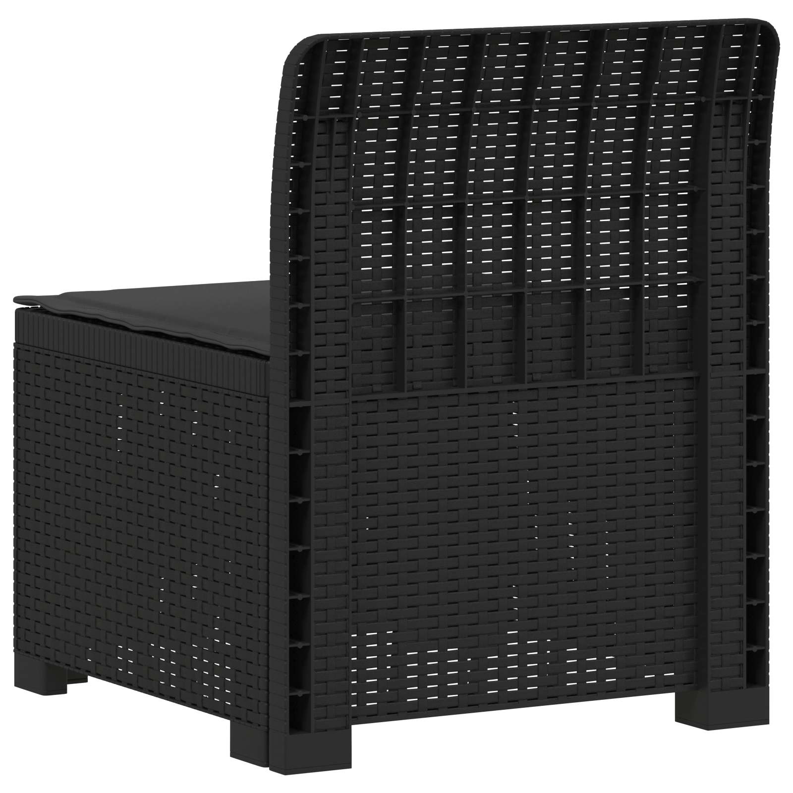 Eénpersoons Tuinbank met Kussen Rattan Look PP Antraciet is nu te koop bij PeponiXL, paradijselijk wonen!