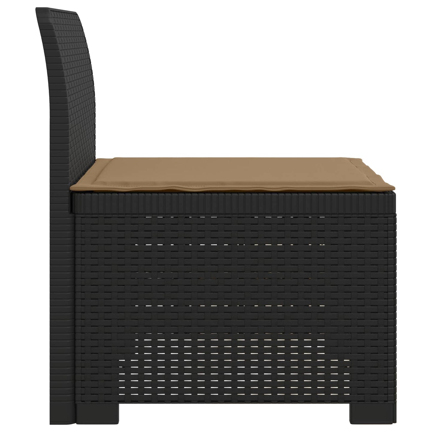 Eénpersoons Tuinbank met Kussen Rattan Look PP Antraciet is nu te koop bij PeponiXL, paradijselijk wonen!