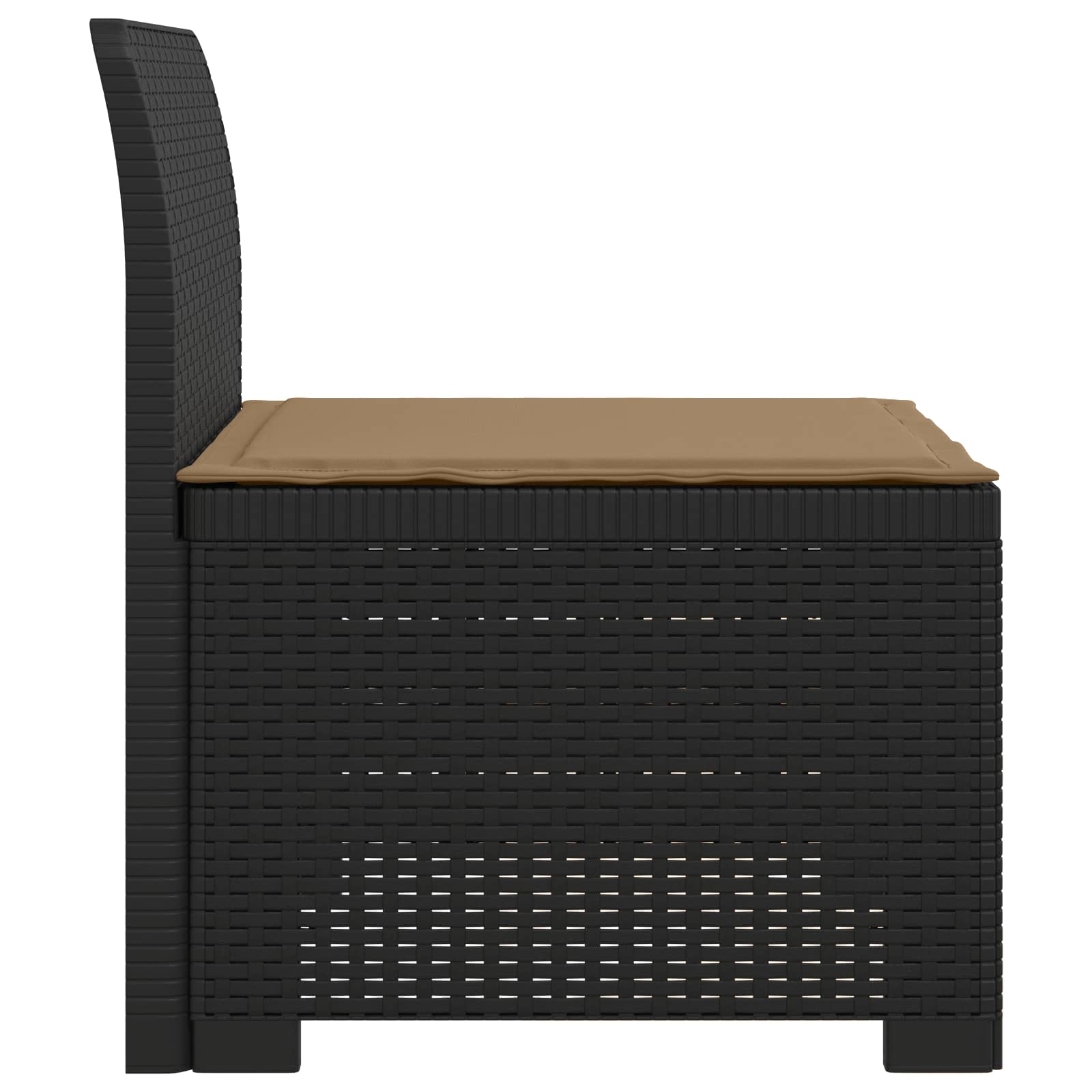 Eénpersoons Tuinbank met Kussen Rattan Look PP Antraciet is nu te koop bij PeponiXL, paradijselijk wonen!