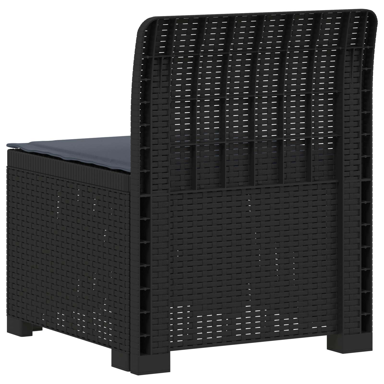 Eénpersoons Tuinbank met Kussen Rattan Look PP Antraciet is nu te koop bij PeponiXL, paradijselijk wonen!