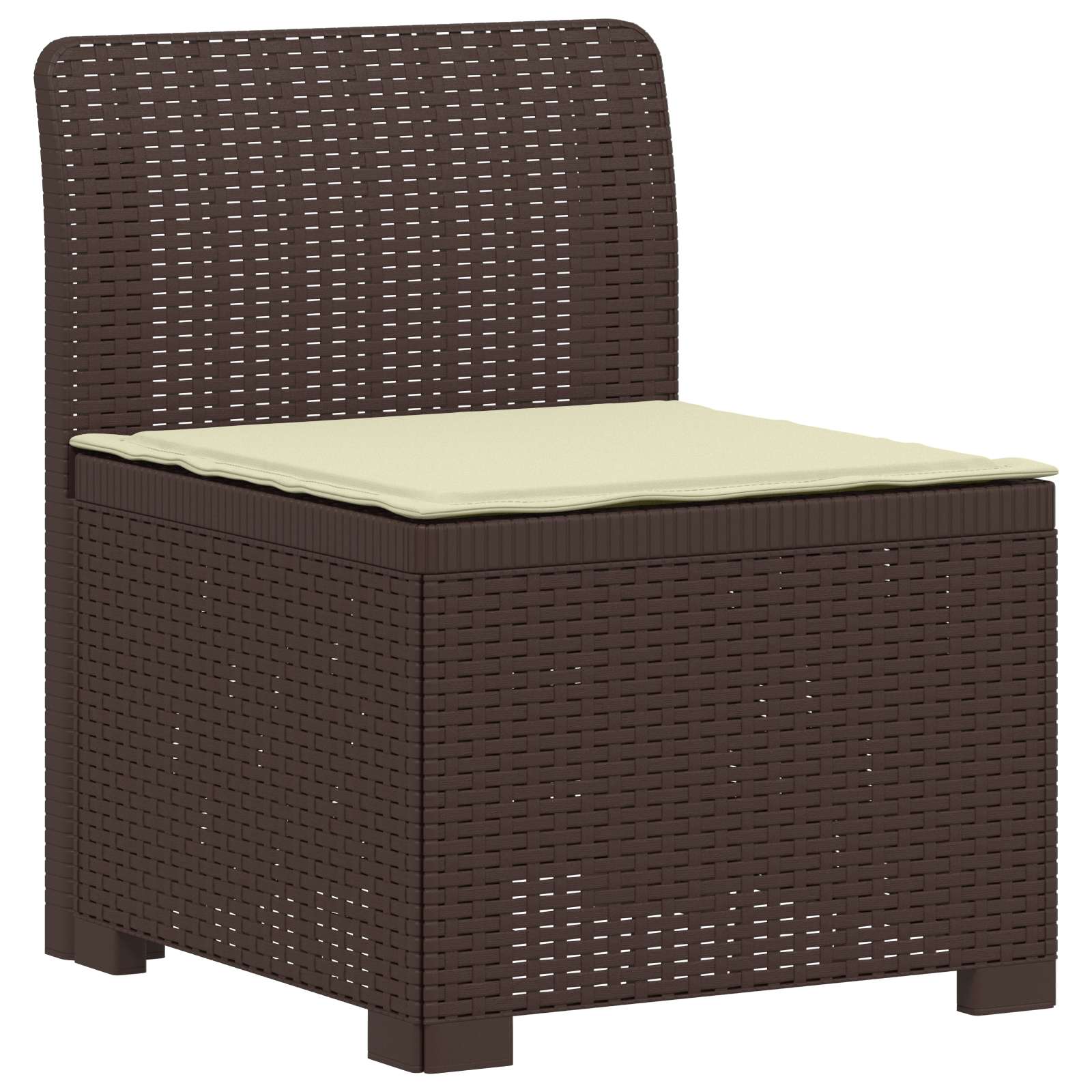 Eénpersoons Tuinbank met Kussen Rattan Look PP Bruin is nu te koop bij PeponiXL, paradijselijk wonen!