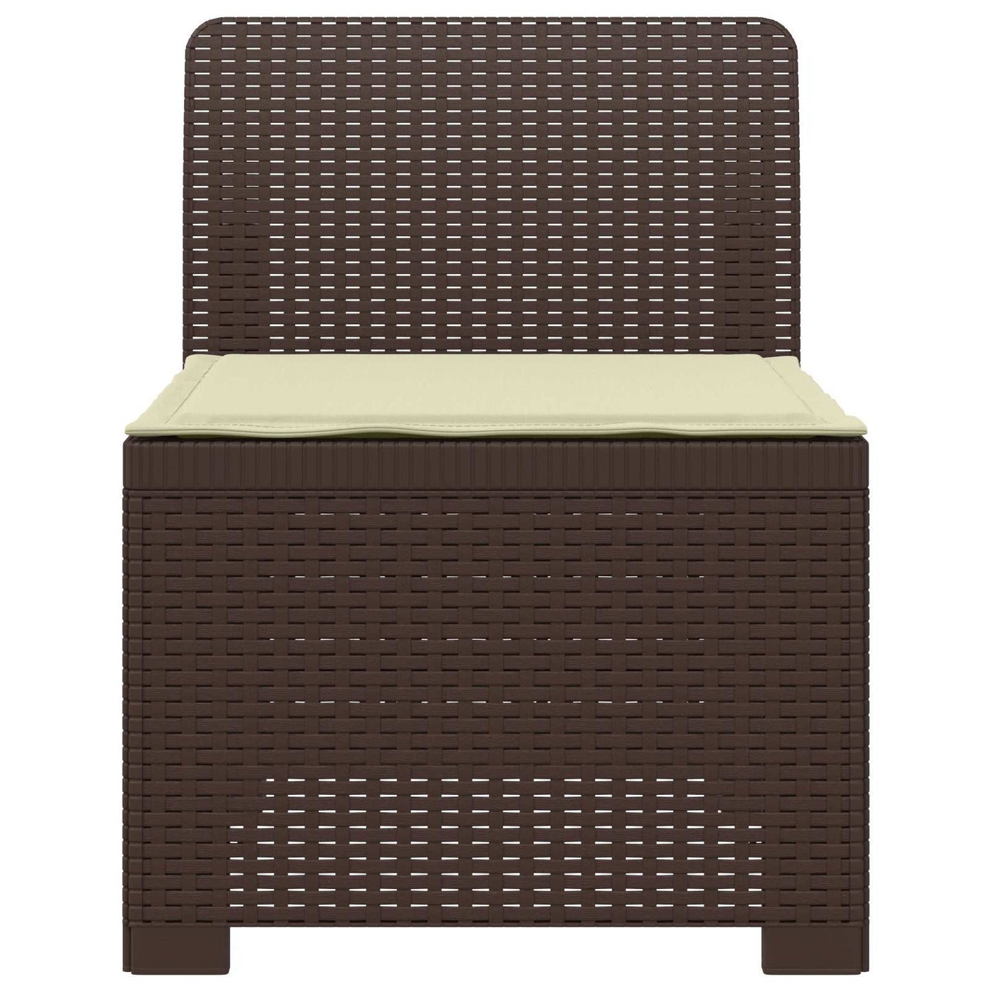 Eénpersoons Tuinbank met Kussen Rattan Look PP Bruin is nu te koop bij PeponiXL, paradijselijk wonen!