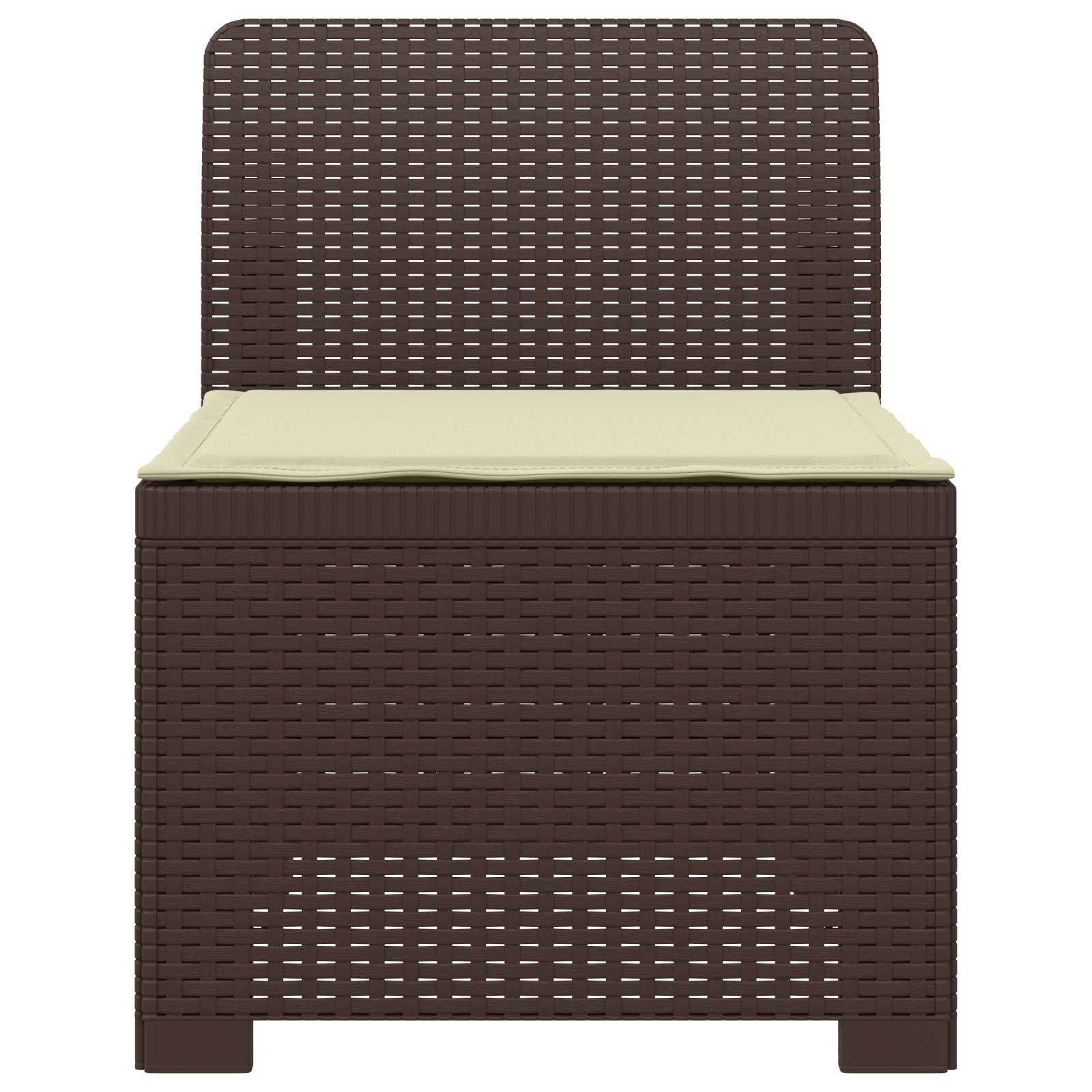 Eénpersoons Tuinbank met Kussen Rattan Look PP Bruin is nu te koop bij PeponiXL, paradijselijk wonen!