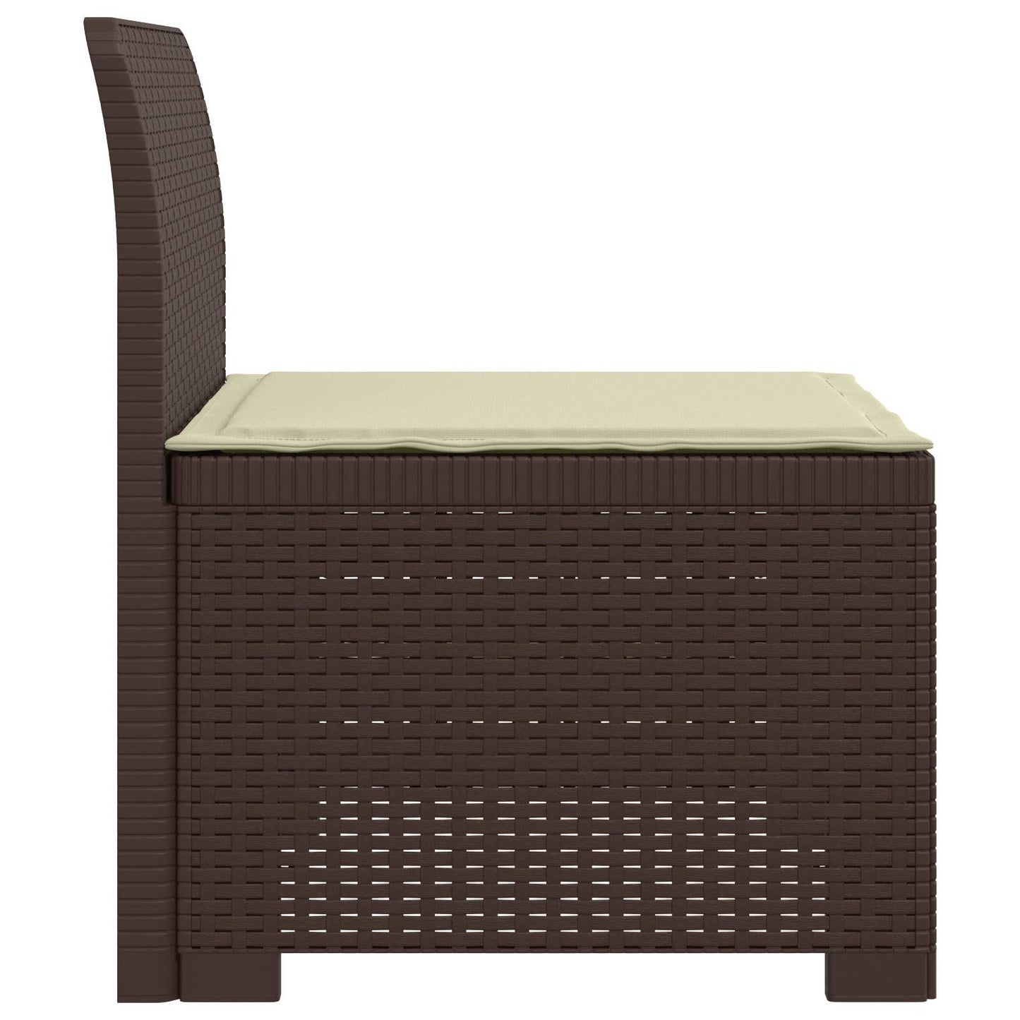 Eénpersoons Tuinbank met Kussen Rattan Look PP Bruin is nu te koop bij PeponiXL, paradijselijk wonen!