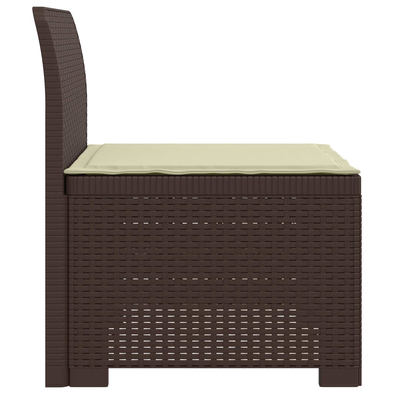 Eénpersoons Tuinbank met Kussen Rattan Look PP Bruin is nu te koop bij PeponiXL, paradijselijk wonen!
