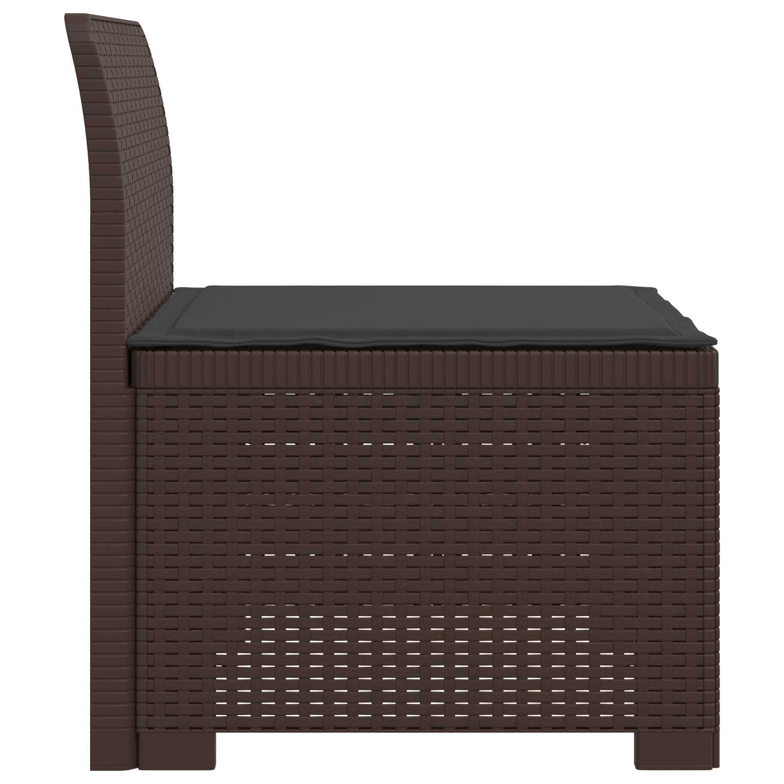 Eénpersoons Tuinbank met Kussen Rattan Look PP Bruin is nu te koop bij PeponiXL, paradijselijk wonen!