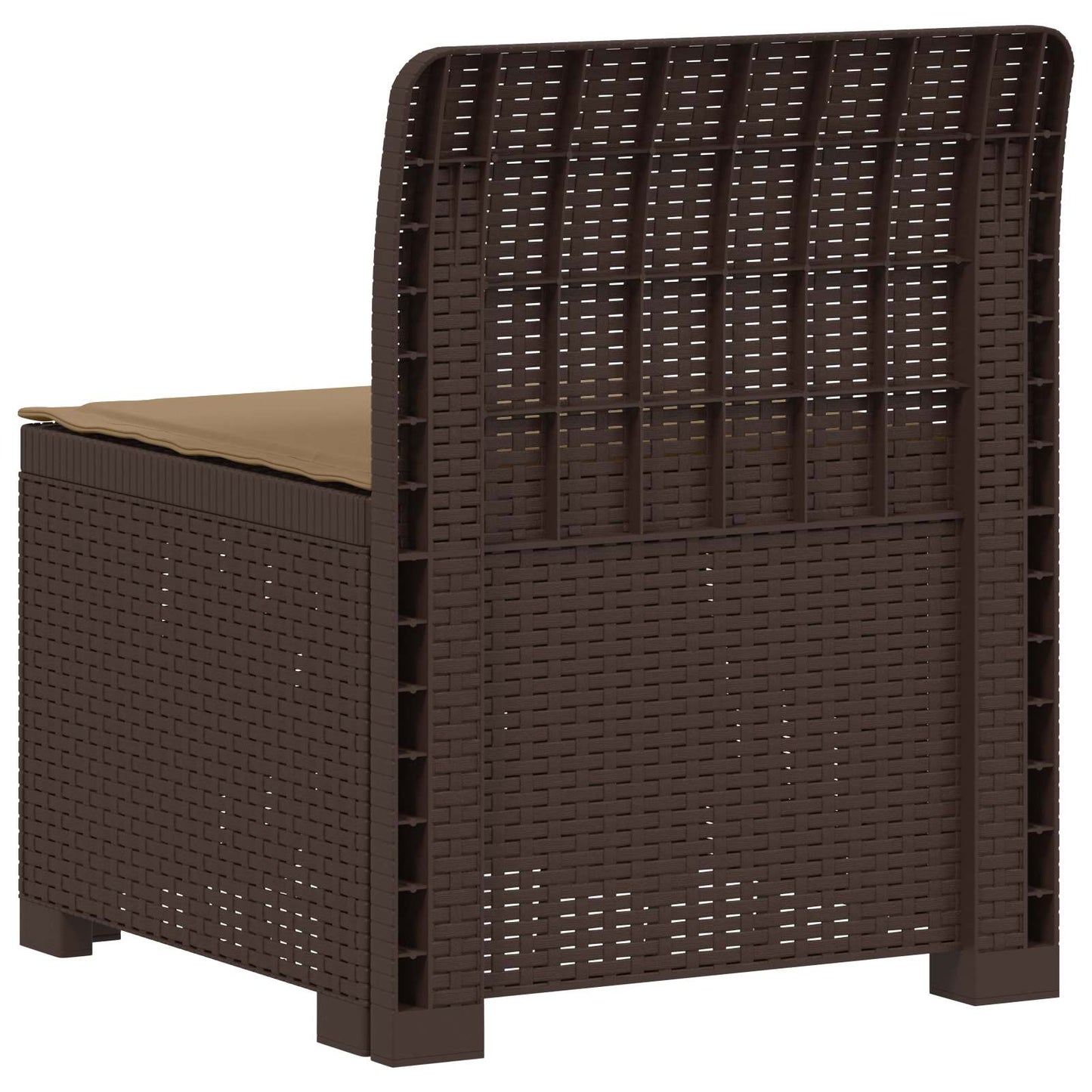 Eénpersoons Tuinbank met Kussen Rattan Look PP Bruin is nu te koop bij PeponiXL, paradijselijk wonen!