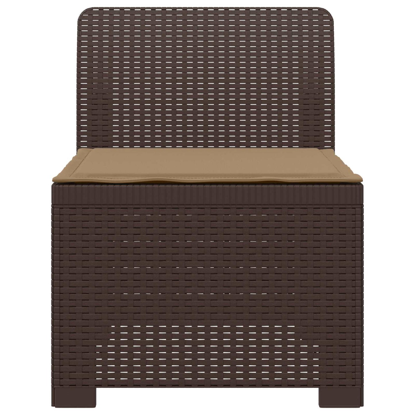 Eénpersoons Tuinbank met Kussen Rattan Look PP Bruin is nu te koop bij PeponiXL, paradijselijk wonen!