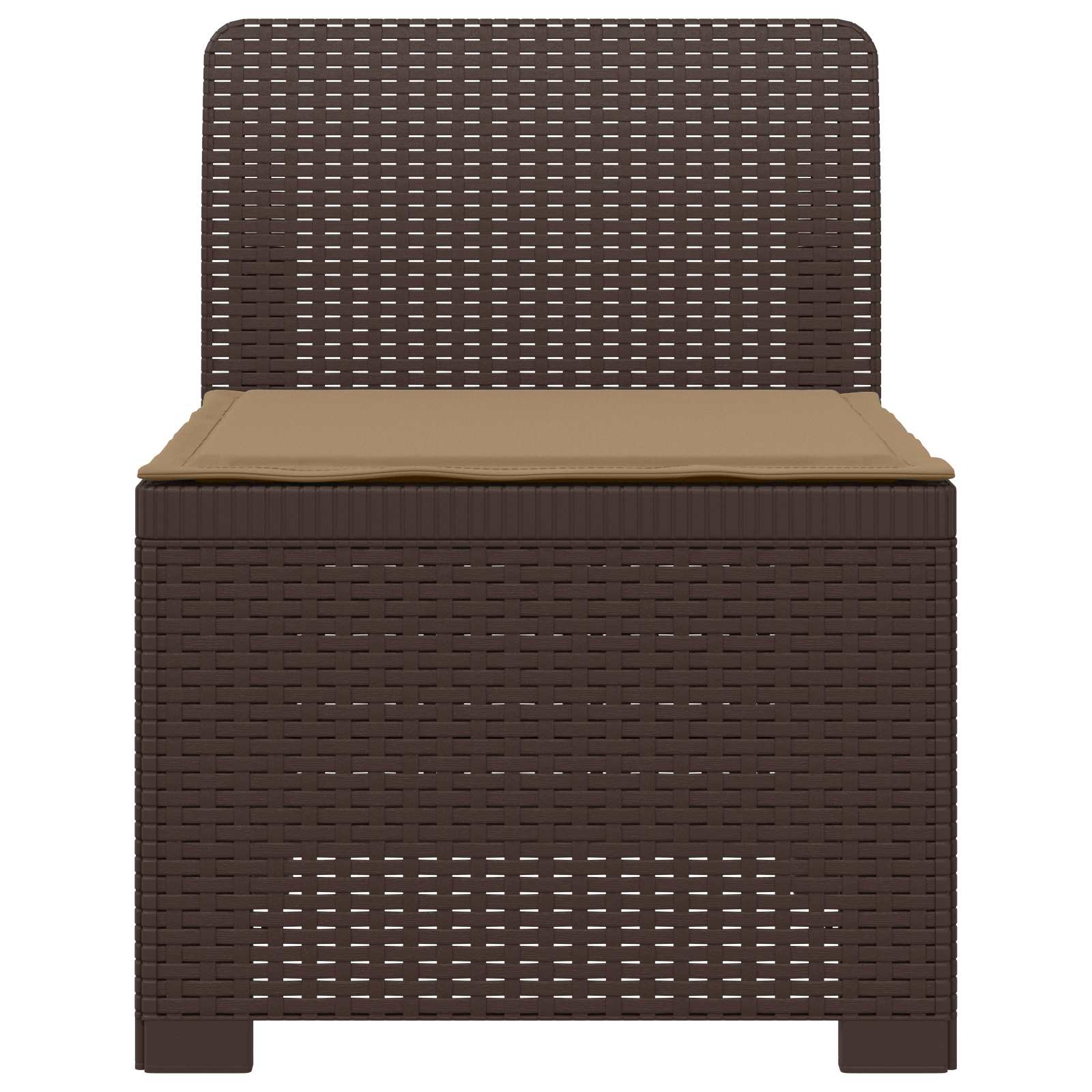 Eénpersoons Tuinbank met Kussen Rattan Look PP Bruin is nu te koop bij PeponiXL, paradijselijk wonen!