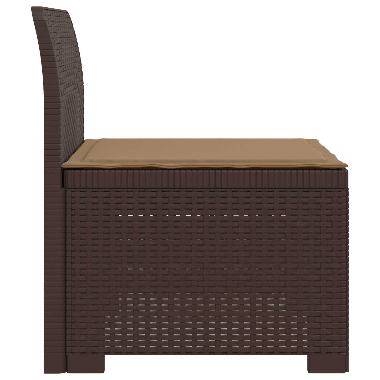 Eénpersoons Tuinbank met Kussen Rattan Look PP Bruin is nu te koop bij PeponiXL, paradijselijk wonen!