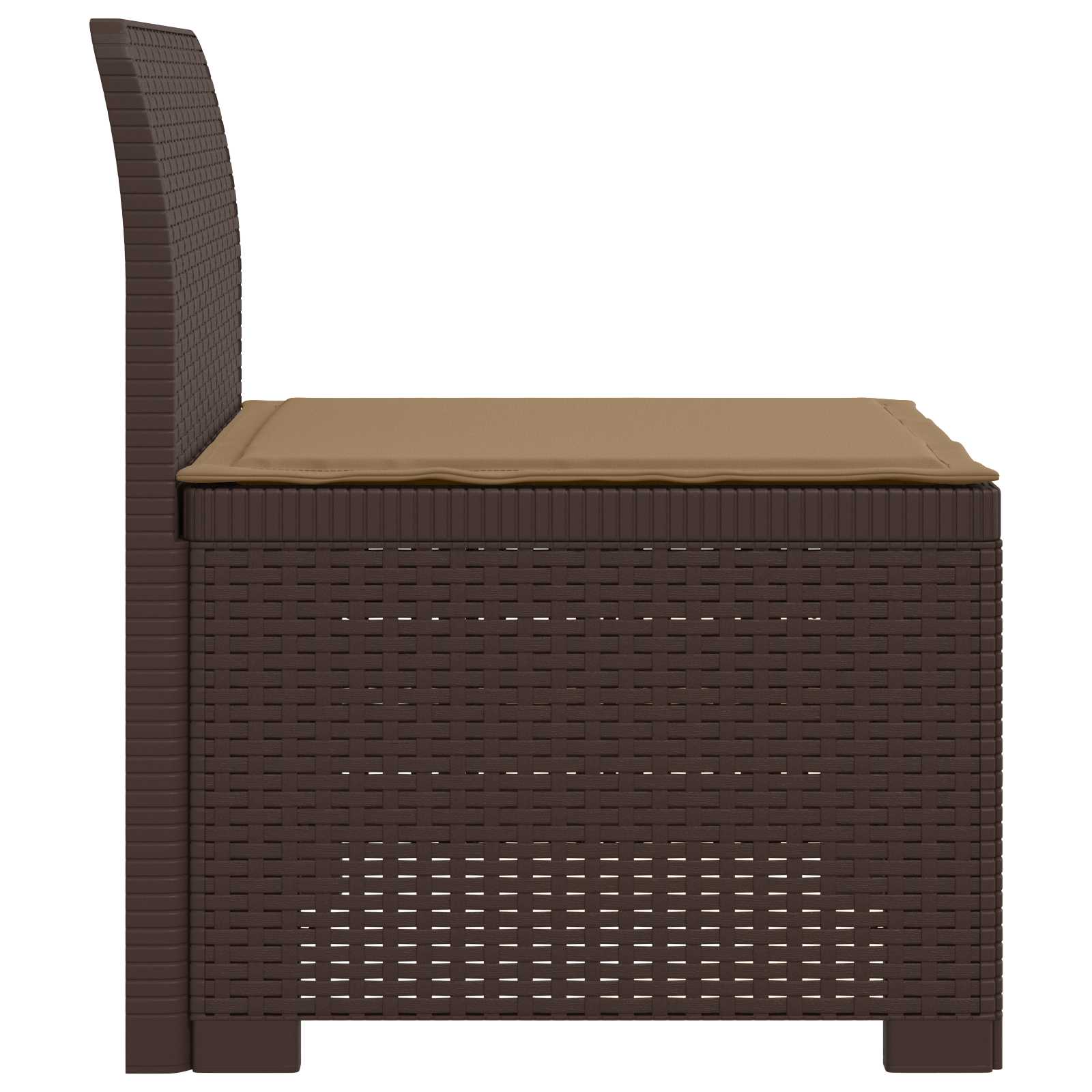 Eénpersoons Tuinbank met Kussen Rattan Look PP Bruin is nu te koop bij PeponiXL, paradijselijk wonen!