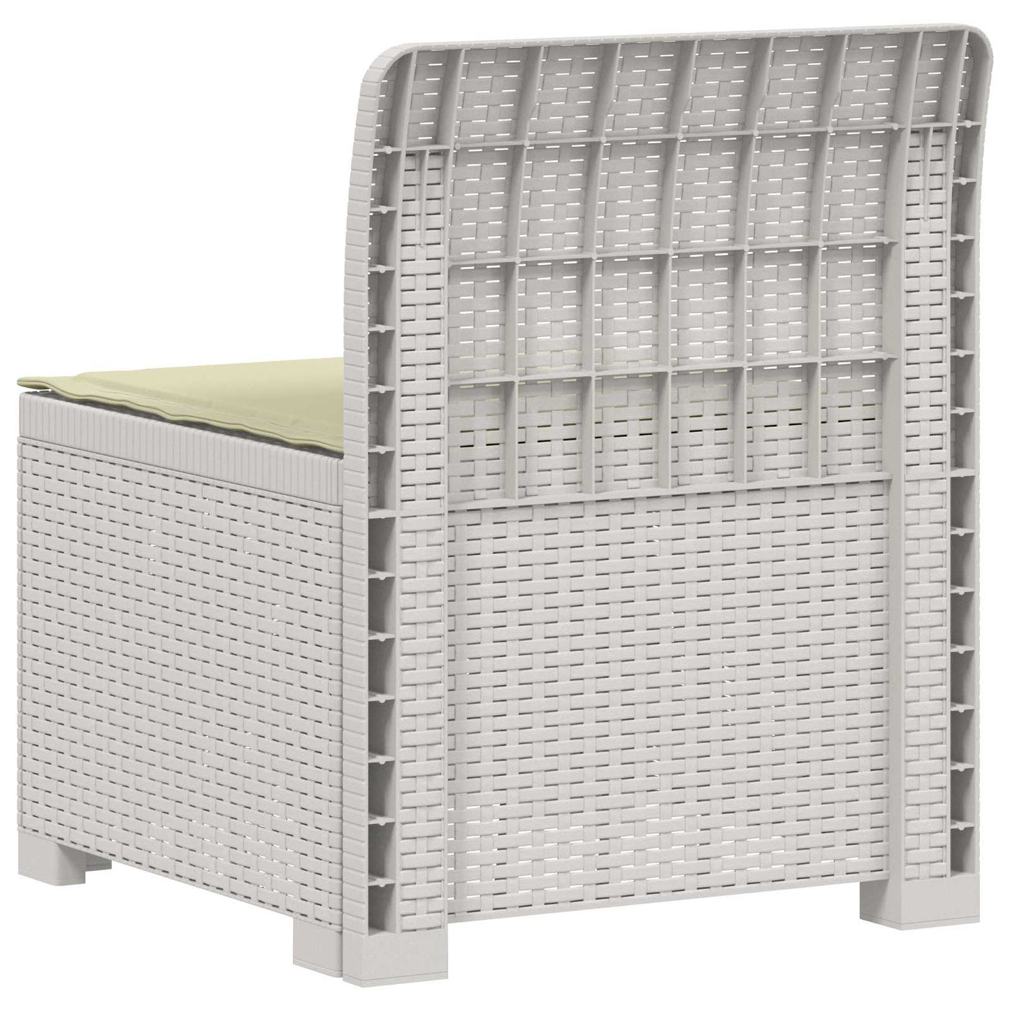 Eénpersoons Tuinbank met Kussen Rattan Look PP Wit is nu te koop bij PeponiXL, paradijselijk wonen!