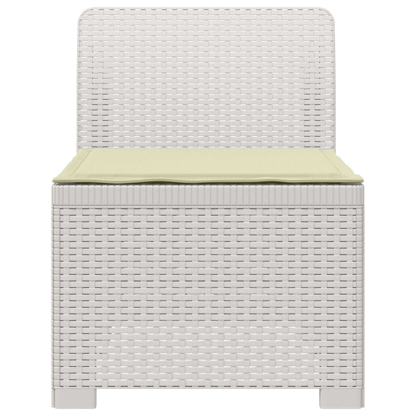Eénpersoons Tuinbank met Kussen Rattan Look PP Wit is nu te koop bij PeponiXL, paradijselijk wonen!