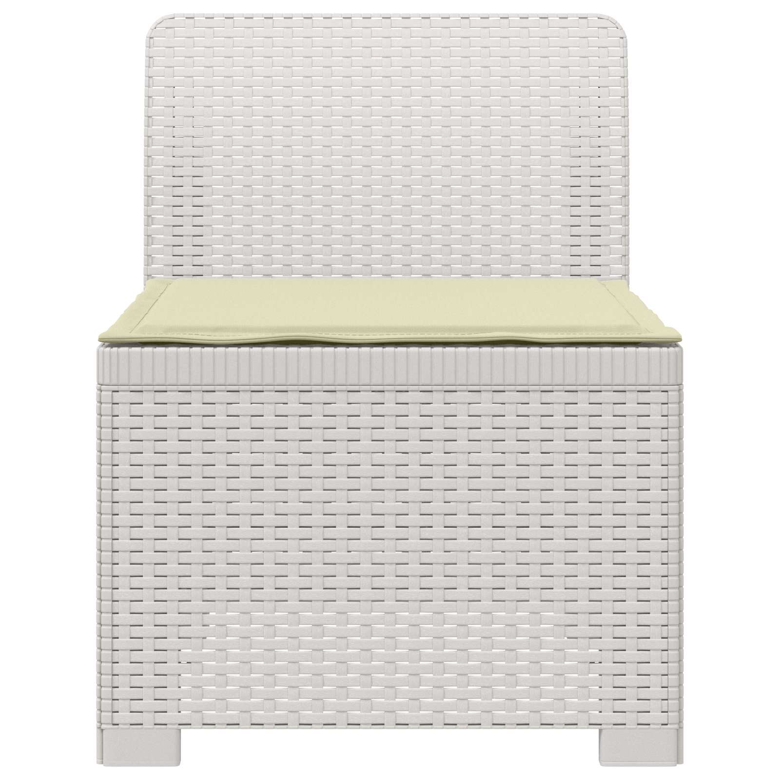 Eénpersoons Tuinbank met Kussen Rattan Look PP Wit is nu te koop bij PeponiXL, paradijselijk wonen!