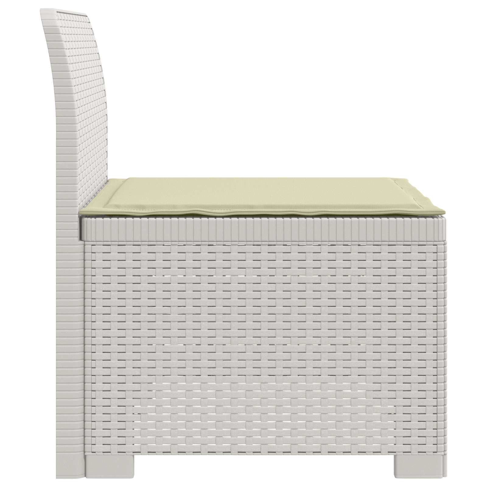 Eénpersoons Tuinbank met Kussen Rattan Look PP Wit is nu te koop bij PeponiXL, paradijselijk wonen!