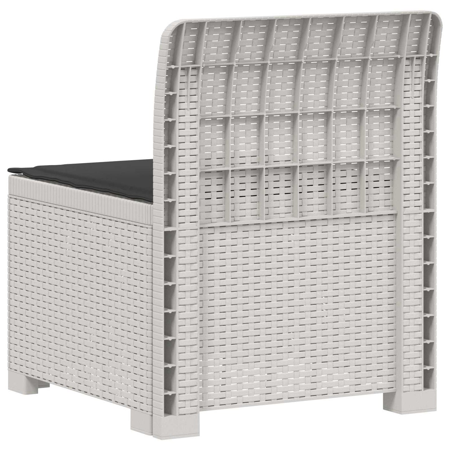 Eénpersoons Tuinbank met Kussen Rattan Look PP Wit is nu te koop bij PeponiXL, paradijselijk wonen!