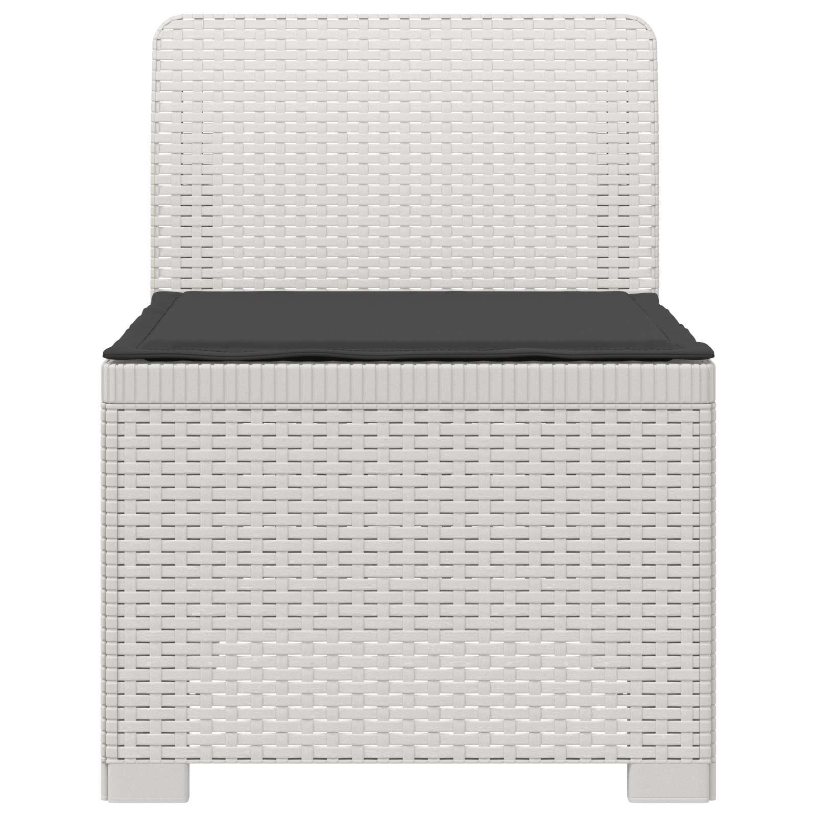 Eénpersoons Tuinbank met Kussen Rattan Look PP Wit is nu te koop bij PeponiXL, paradijselijk wonen!