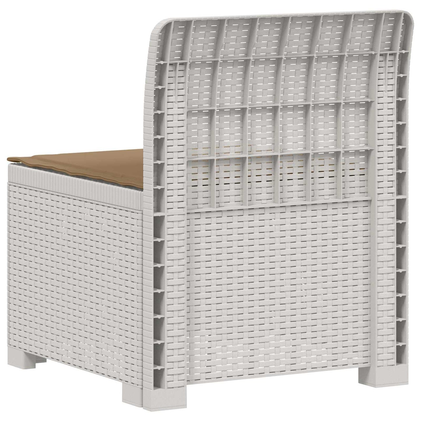 Eénpersoons Tuinbank met Kussen Rattan Look PP Wit is nu te koop bij PeponiXL, paradijselijk wonen!