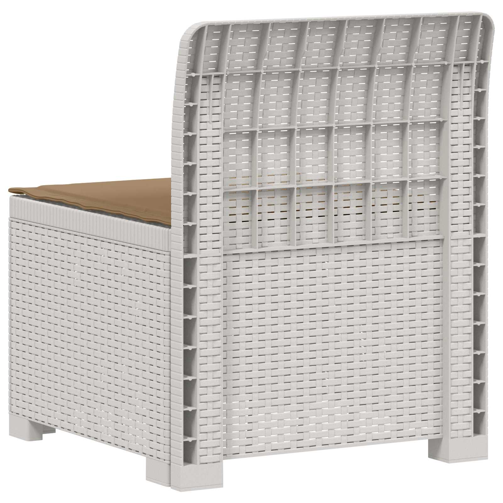 Eénpersoons Tuinbank met Kussen Rattan Look PP Wit is nu te koop bij PeponiXL, paradijselijk wonen!
