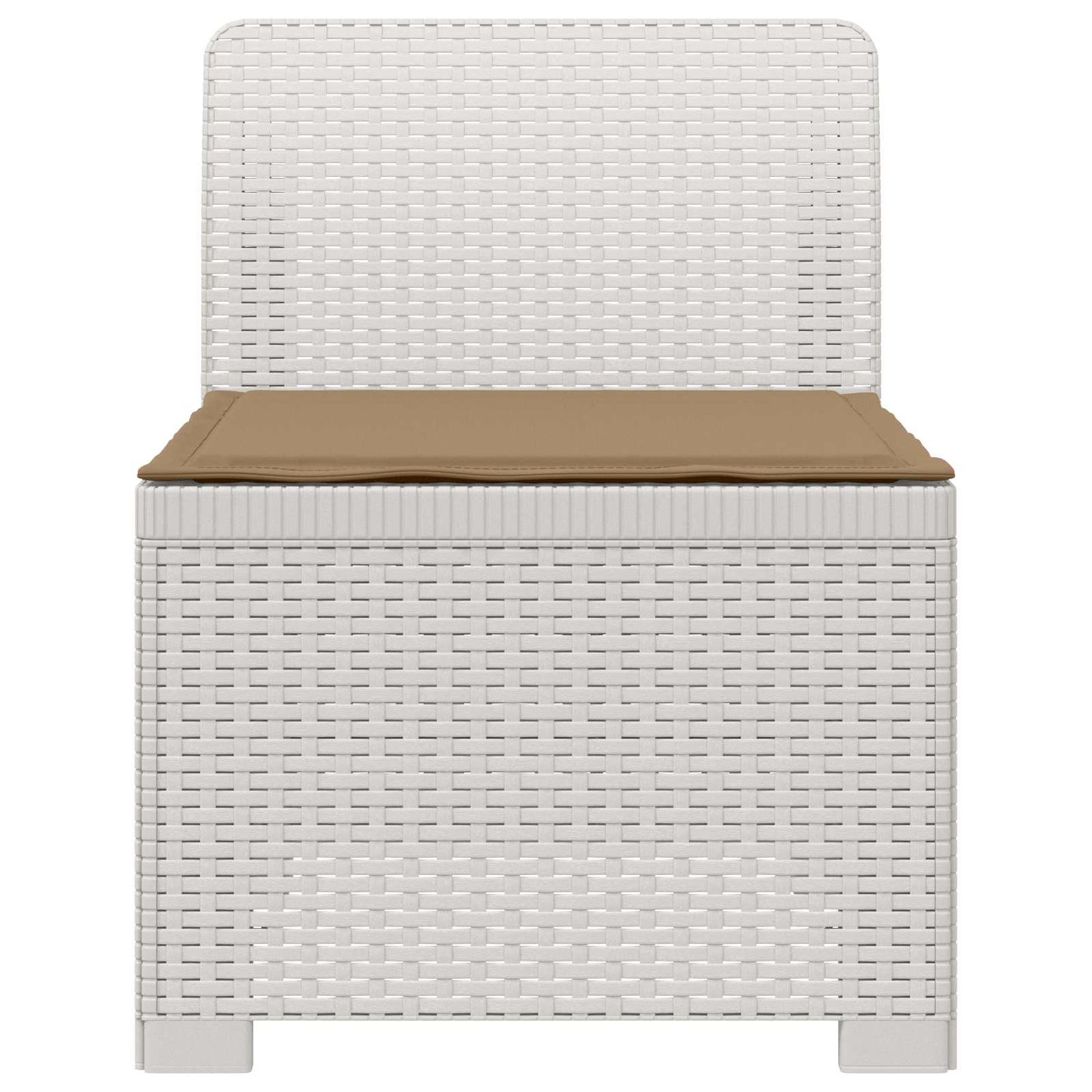 Eénpersoons Tuinbank met Kussen Rattan Look PP Wit is nu te koop bij PeponiXL, paradijselijk wonen!