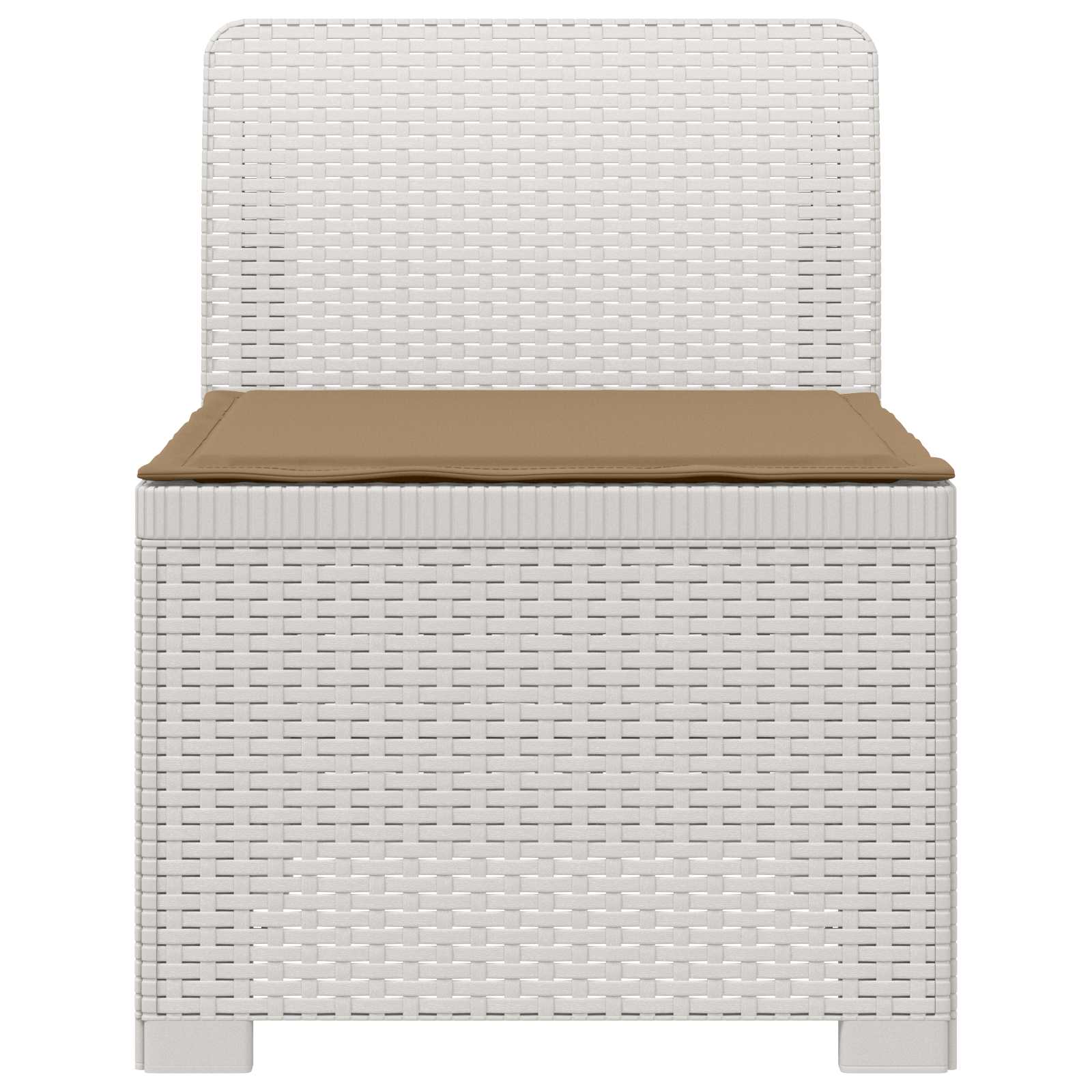 Eénpersoons Tuinbank met Kussen Rattan Look PP Wit is nu te koop bij PeponiXL, paradijselijk wonen!