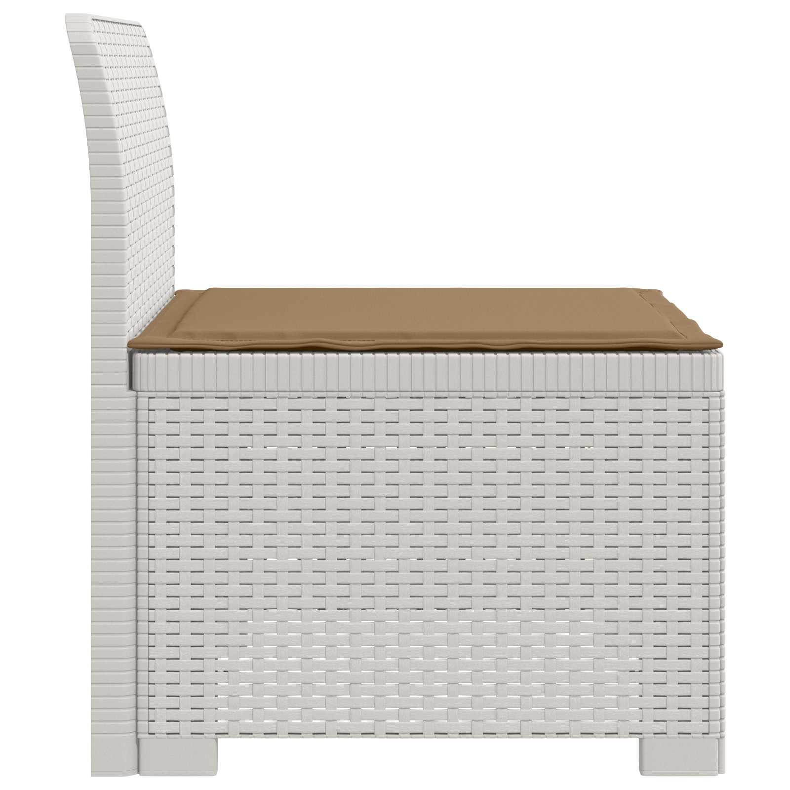 Eénpersoons Tuinbank met Kussen Rattan Look PP Wit is nu te koop bij PeponiXL, paradijselijk wonen!