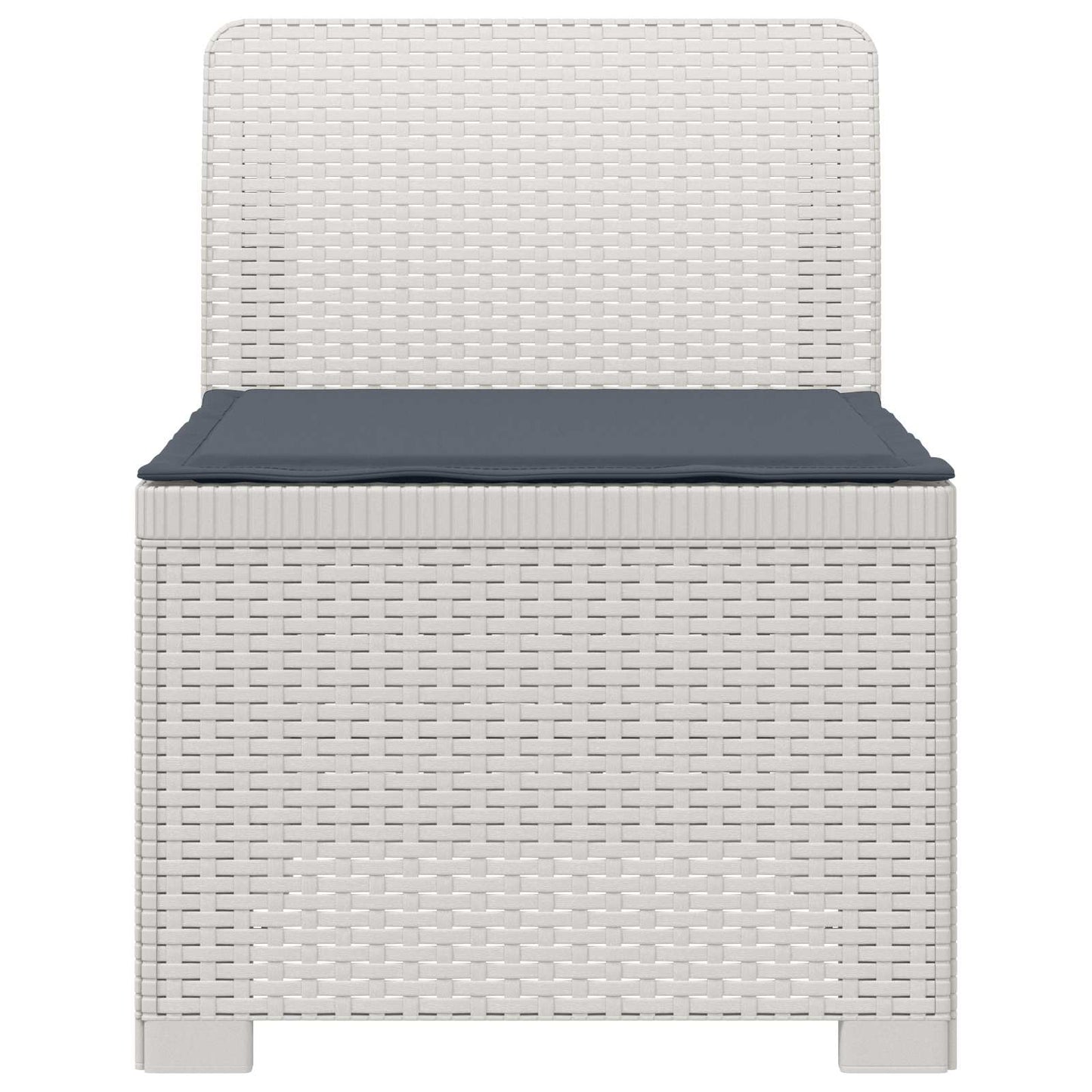 Eénpersoons Tuinbank met Kussen Rattan Look PP Wit is nu te koop bij PeponiXL, paradijselijk wonen!