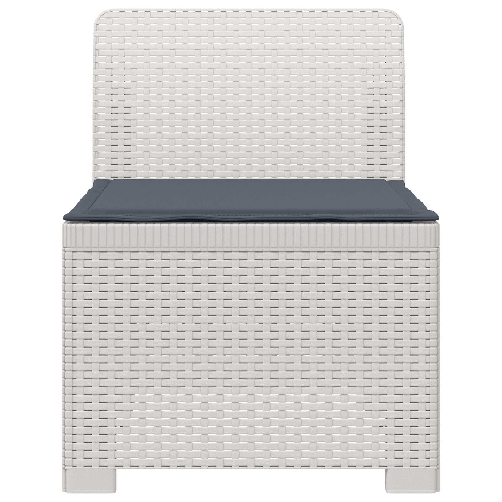 Eénpersoons Tuinbank met Kussen Rattan Look PP Wit is nu te koop bij PeponiXL, paradijselijk wonen!