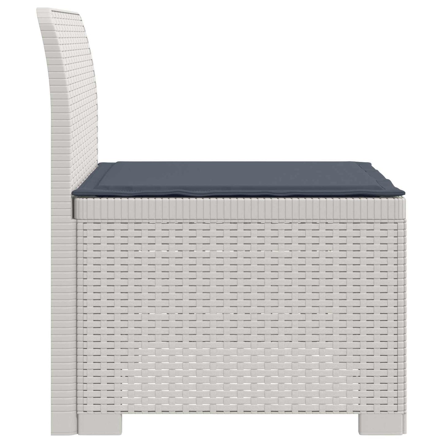 Eénpersoons Tuinbank met Kussen Rattan Look PP Wit is nu te koop bij PeponiXL, paradijselijk wonen!