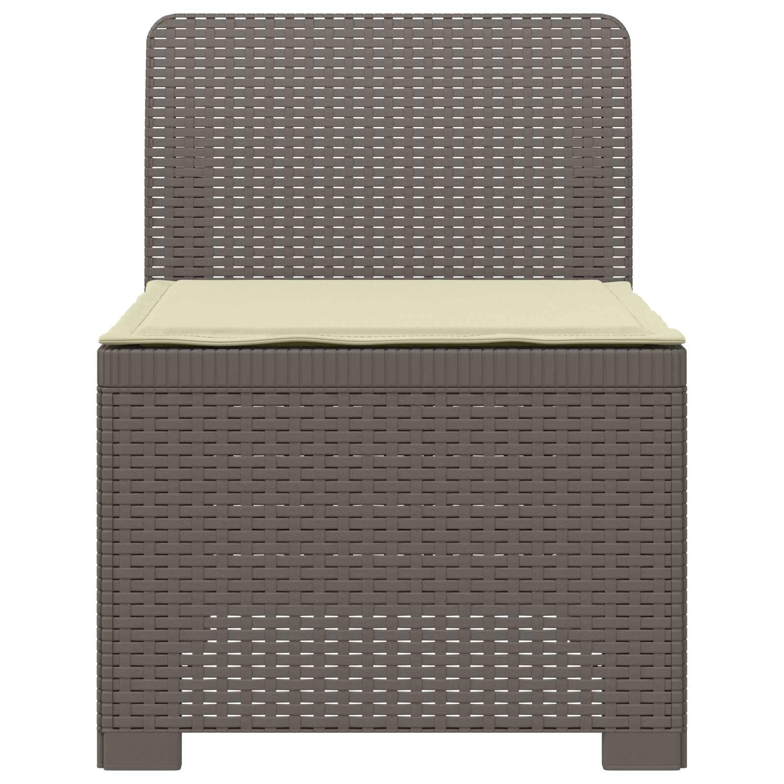 Eénpersoons Tuinbank met Kussen Rattan Look PP Lichtgrijs is nu te koop bij PeponiXL, paradijselijk wonen!