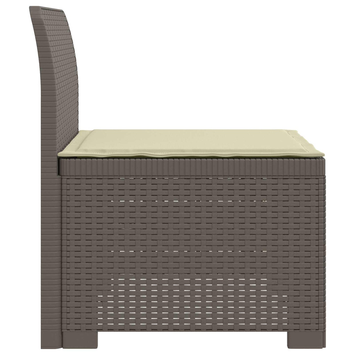Eénpersoons Tuinbank met Kussen Rattan Look PP Lichtgrijs is nu te koop bij PeponiXL, paradijselijk wonen!
