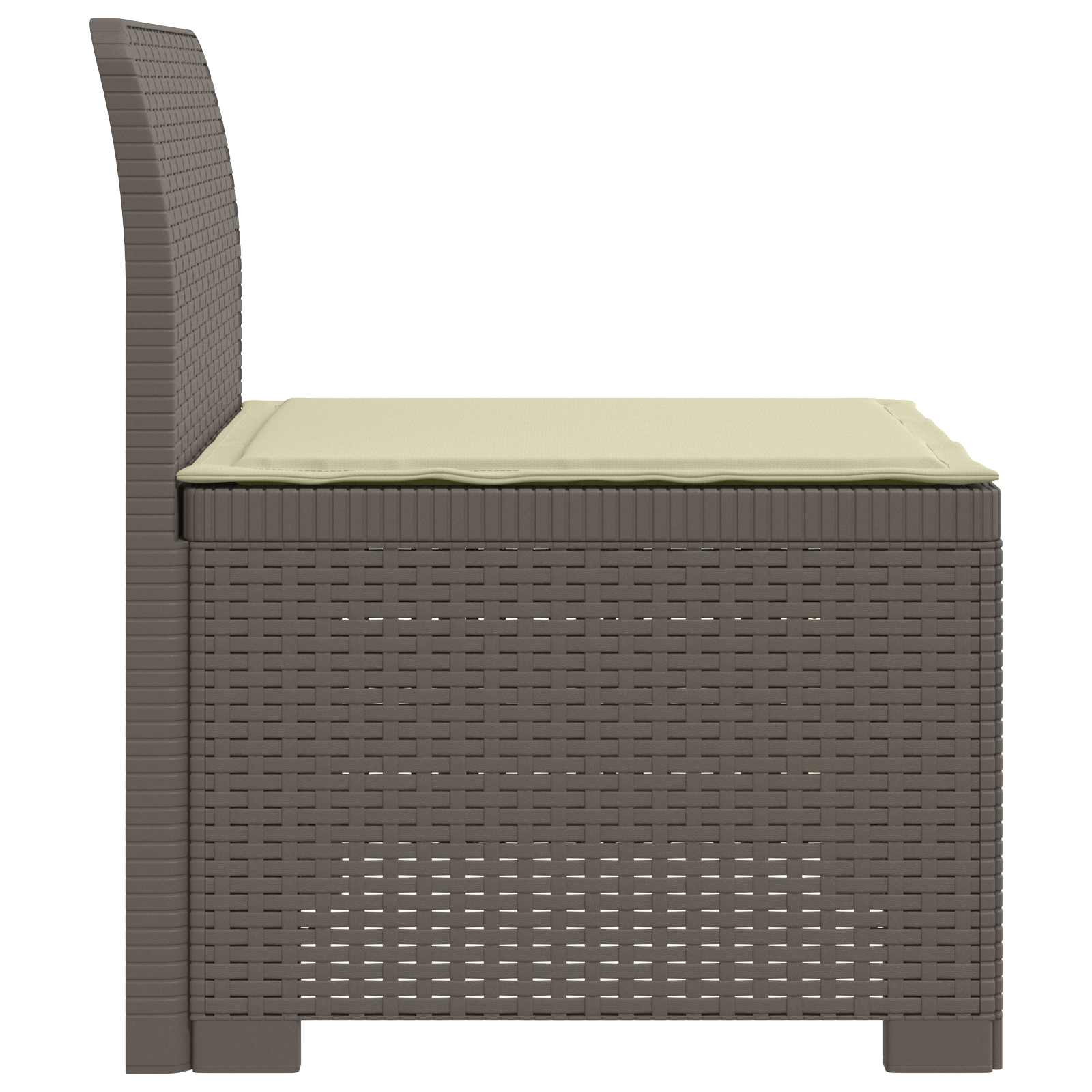 Eénpersoons Tuinbank met Kussen Rattan Look PP Lichtgrijs is nu te koop bij PeponiXL, paradijselijk wonen!