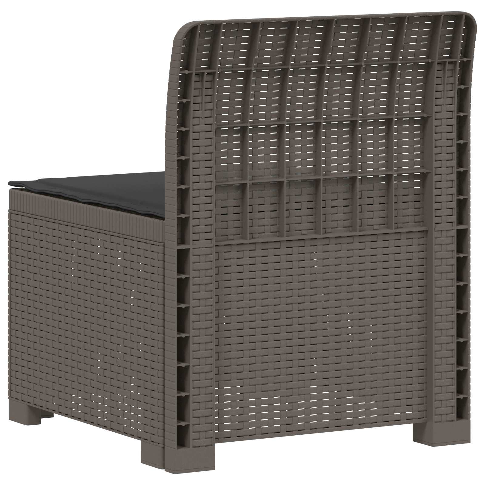 Eénpersoons Tuinbank met Kussen Rattan Look PP Lichtgrijs is nu te koop bij PeponiXL, paradijselijk wonen!