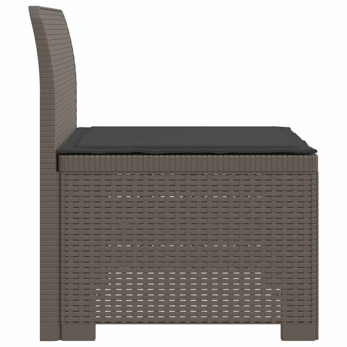 Eénpersoons Tuinbank met Kussen Rattan Look PP Lichtgrijs is nu te koop bij PeponiXL, paradijselijk wonen!