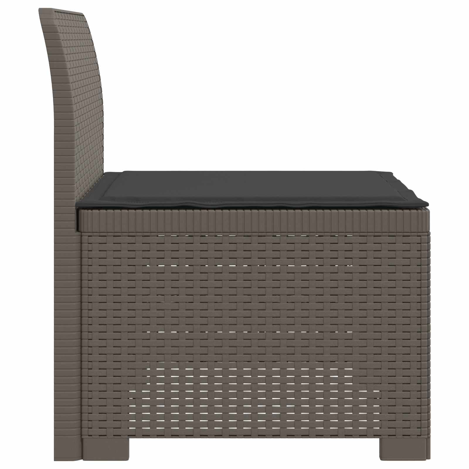 Eénpersoons Tuinbank met Kussen Rattan Look PP Lichtgrijs is nu te koop bij PeponiXL, paradijselijk wonen!