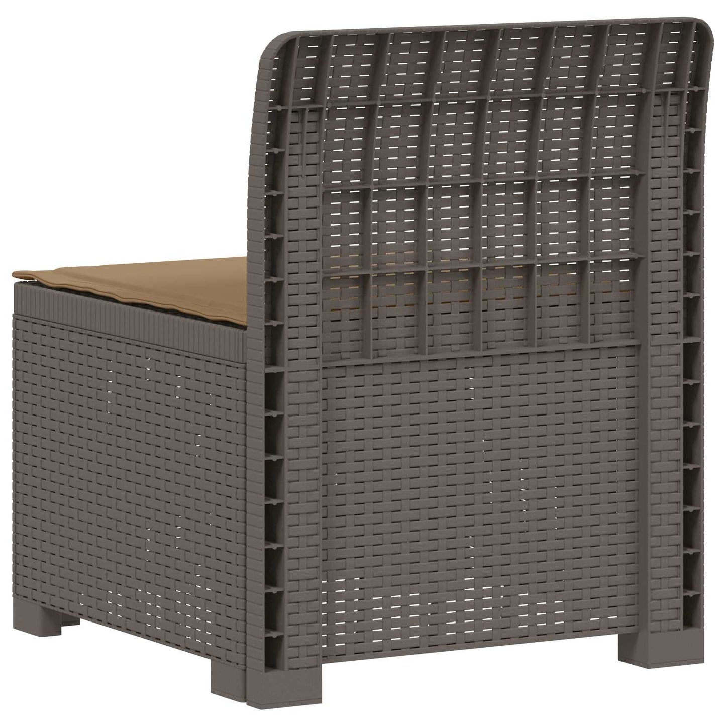 Eénpersoons Tuinbank met Kussen Rattan Look PP Lichtgrijs is nu te koop bij PeponiXL, paradijselijk wonen!