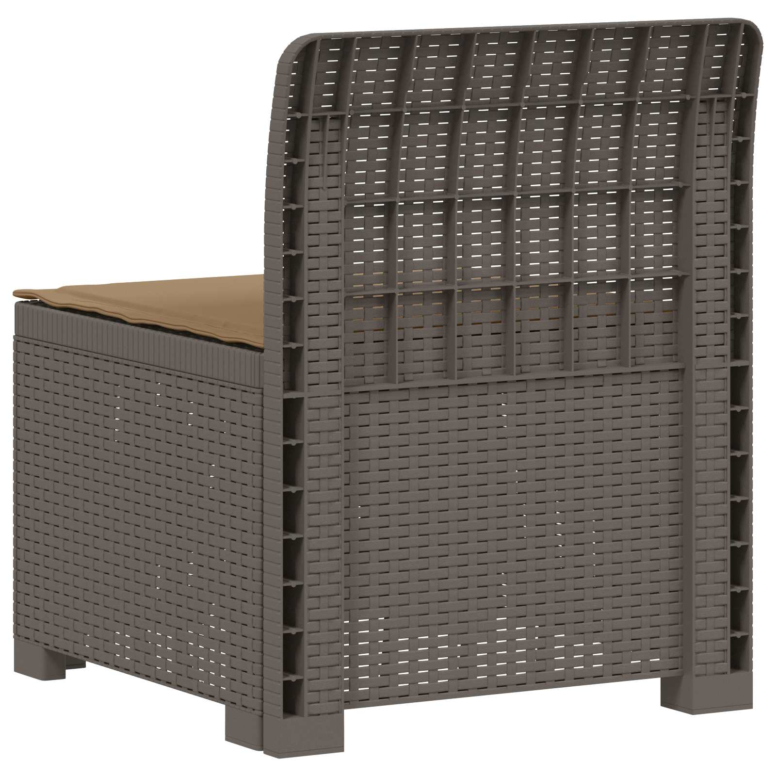 Eénpersoons Tuinbank met Kussen Rattan Look PP Lichtgrijs is nu te koop bij PeponiXL, paradijselijk wonen!