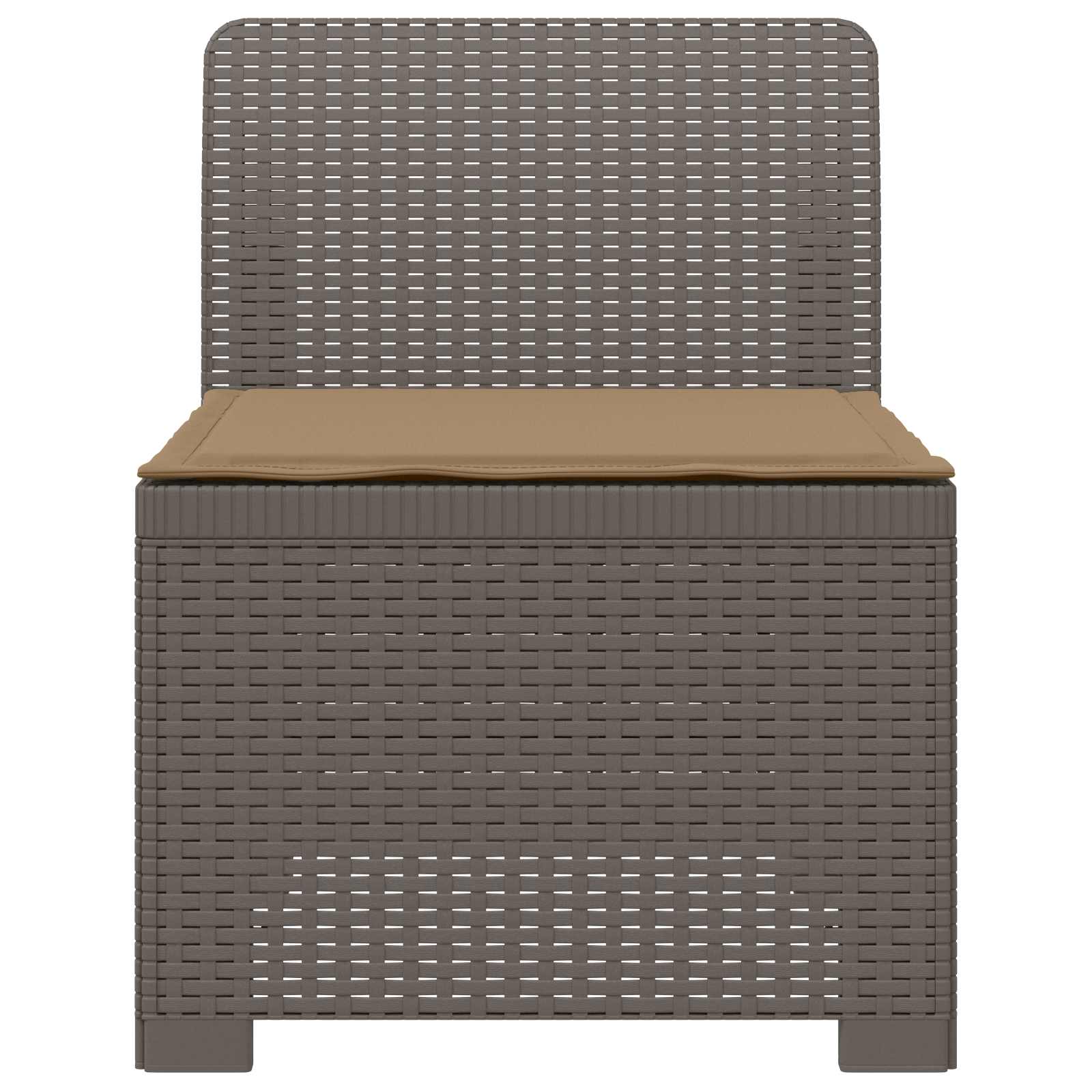 Eénpersoons Tuinbank met Kussen Rattan Look PP Lichtgrijs is nu te koop bij PeponiXL, paradijselijk wonen!