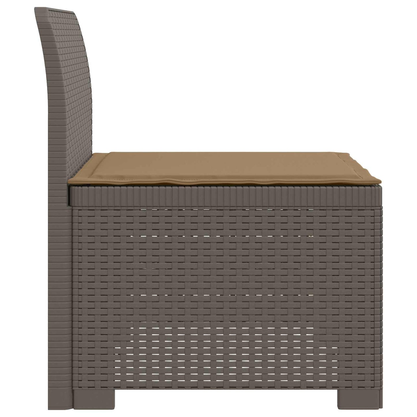 Eénpersoons Tuinbank met Kussen Rattan Look PP Lichtgrijs is nu te koop bij PeponiXL, paradijselijk wonen!
